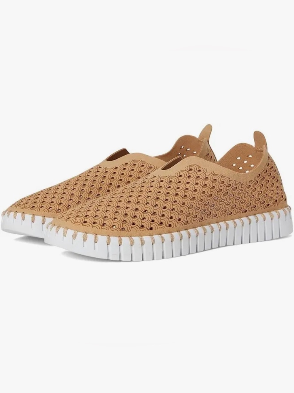 Ilse Jacobsen Tulip 139 Slip On Sneakers Latte Tan Perforated Shoes EU 39
